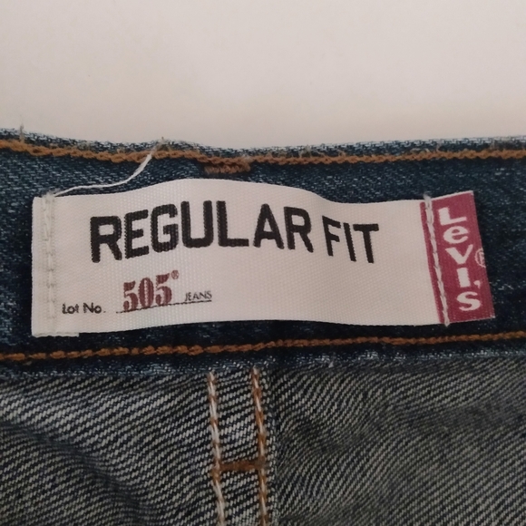 Levi's 505 Blue Regular Fit Boot Cut 100% Cotton Jeans sz 32 x 29 - Picture 3 of 6